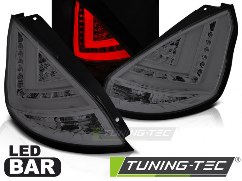 LED Lightbar Design Rückleuchten für Ford Fiesta MK7 08-12 rauch mit LED Blinker